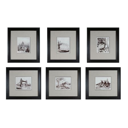 18th Century Ink Reproductions 6piece Set